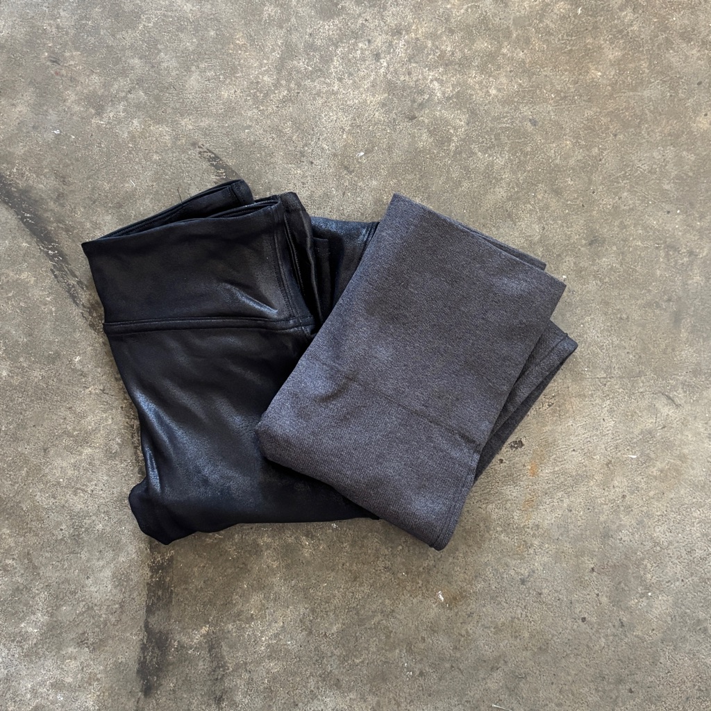 Spanx Faux Stretch Leather & Look At Me Now Seamless Legging Bundle